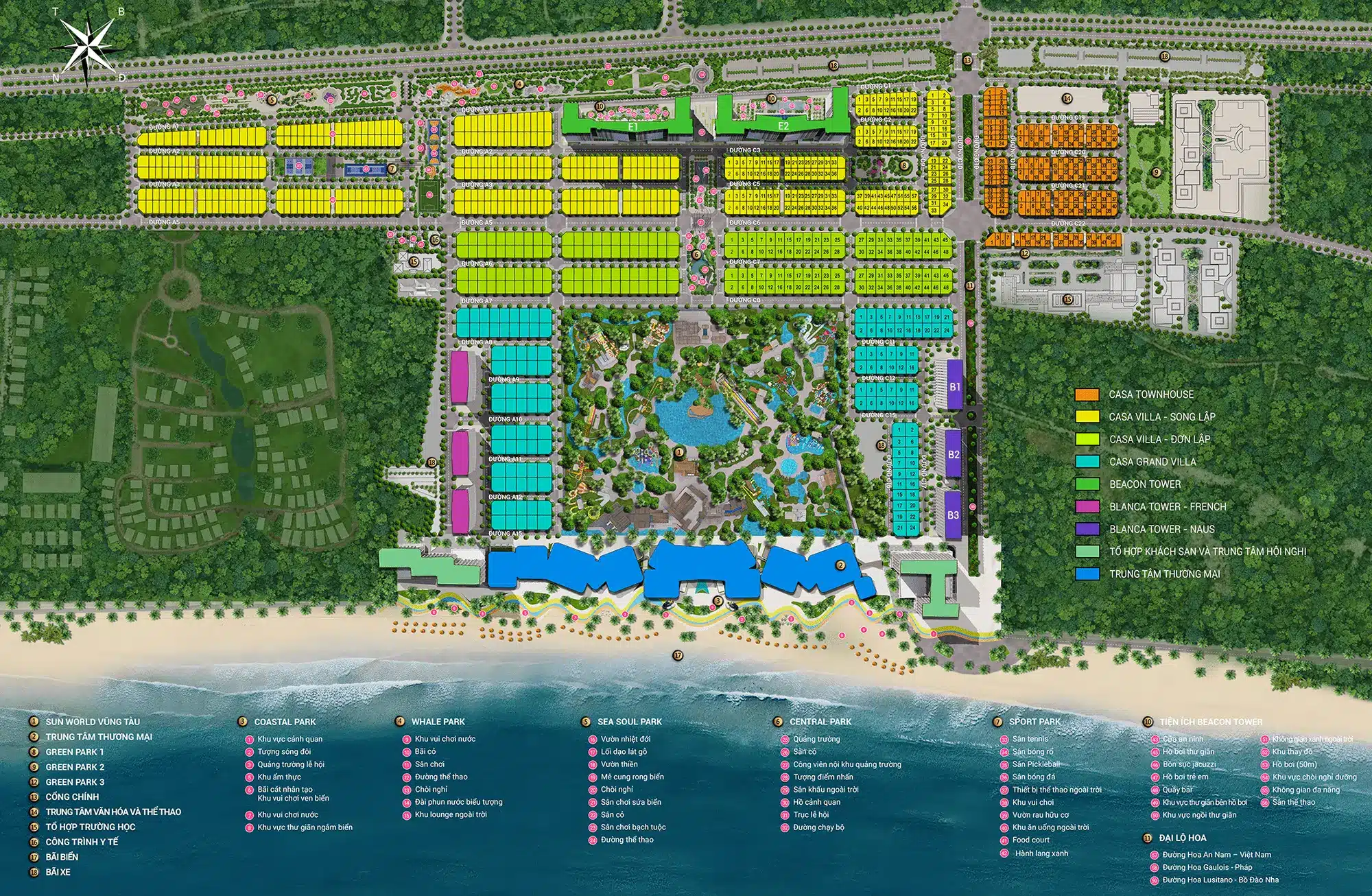 Mặt bằng tổng thể dự án Blanca City do Sun Group phát triển tại Vũng Tàu