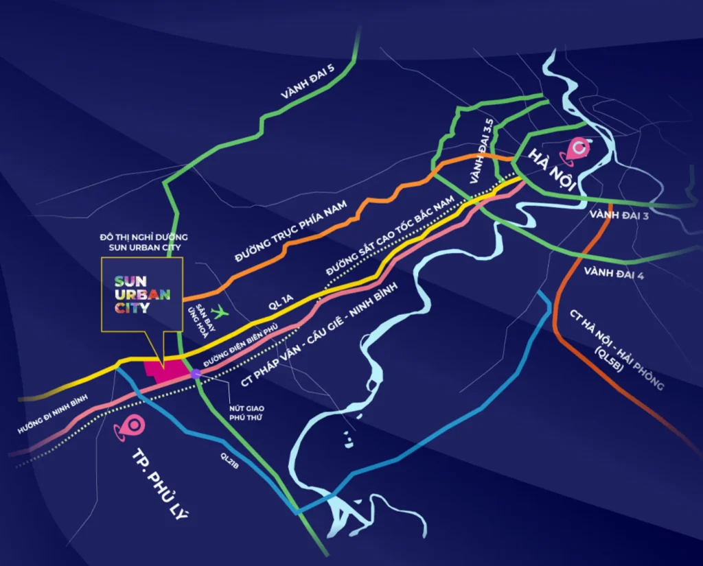Sơ đồ vị trí dự án Sun Urban City