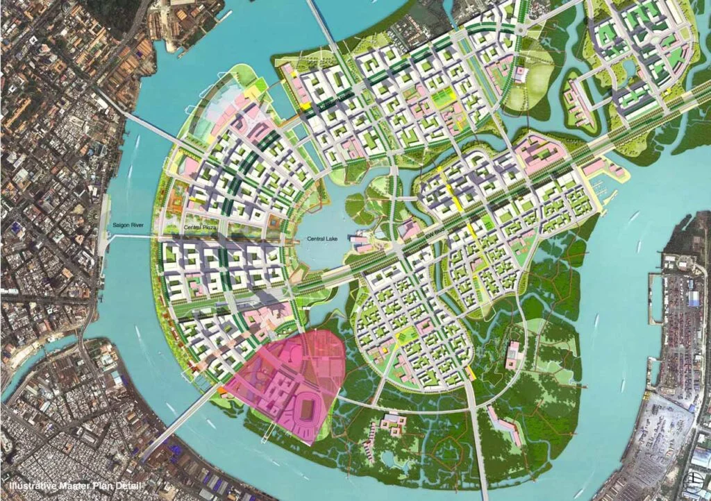 Bản đồ quy hoạch tổng thể khu đô thị Sun Group Thủ Thiêm - Phân khu chức năng và mặt bằng dự án