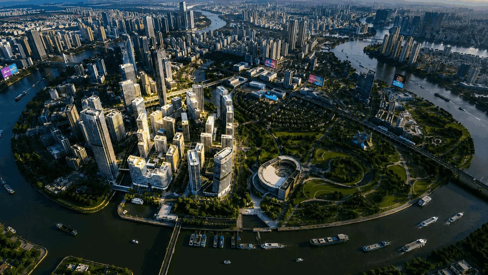 Dự án Sun Thủ Thiêm nhìn từ phía sông Sài Gòn, tọa lạc tại phân khu 2C