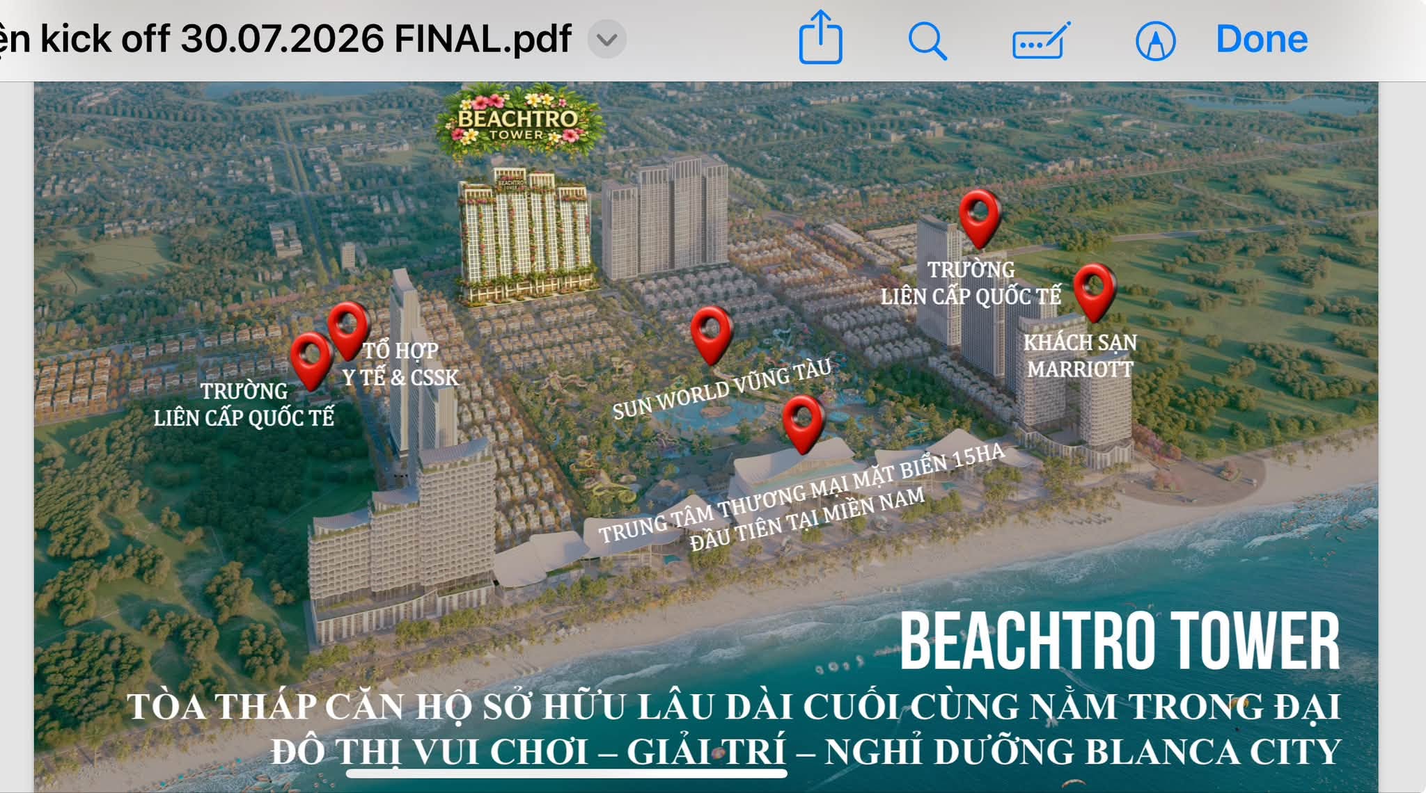 Phối cảnh tổng thể Beachtro Tower