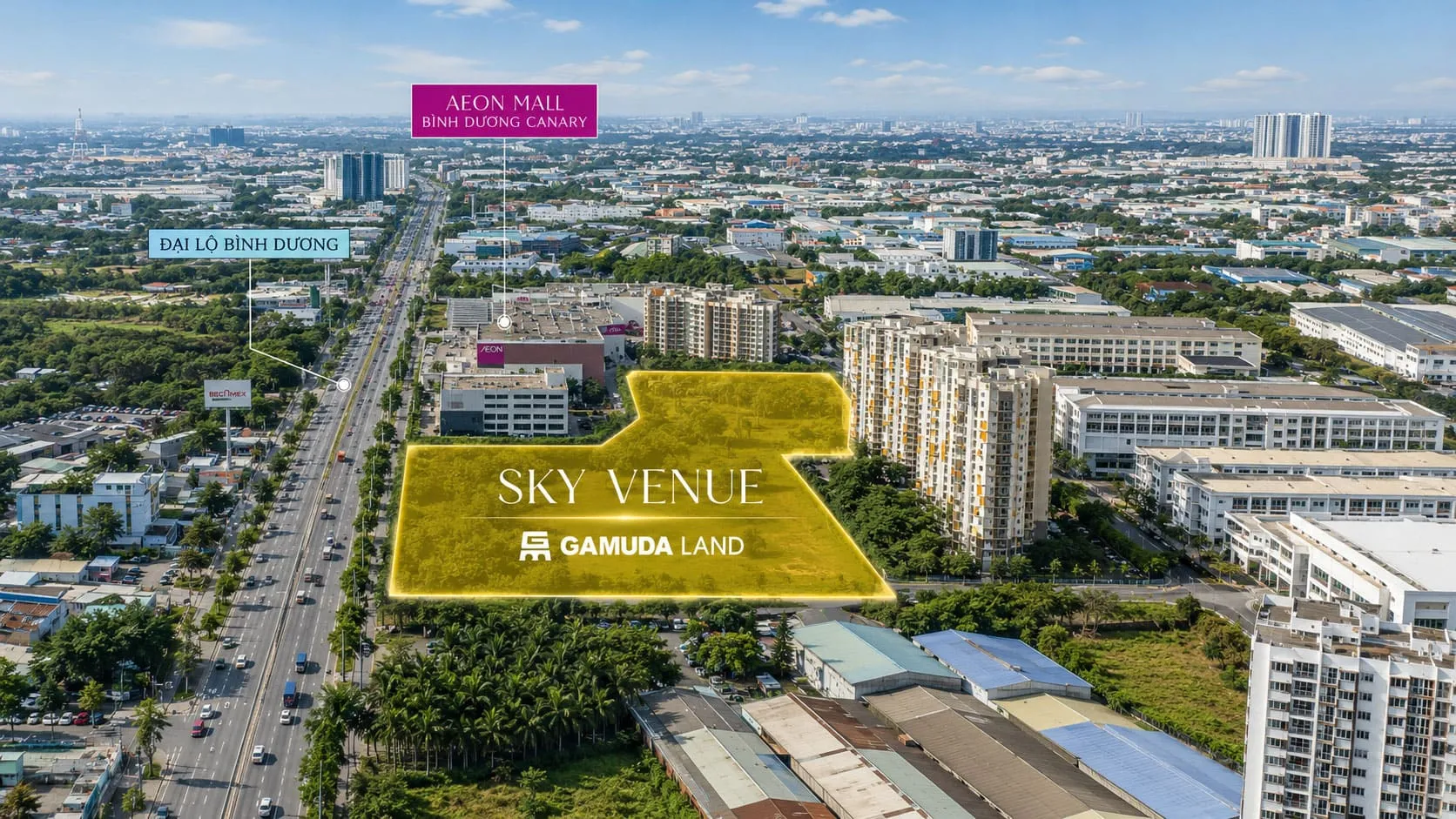 Vị trí dự án Norton Park mặt tiền Quốc lộ 13, gần Aeon Mall