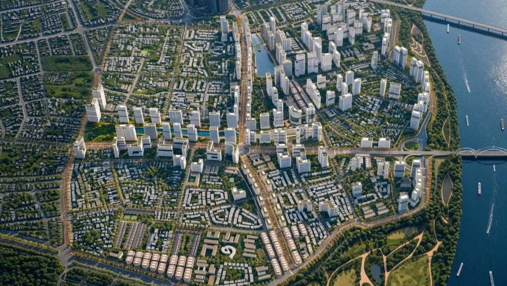 Phối cảnh tổng thể quy hoạch đô thị Sun Vĩnh Hưng City rộng 447ha tại Hà Nội