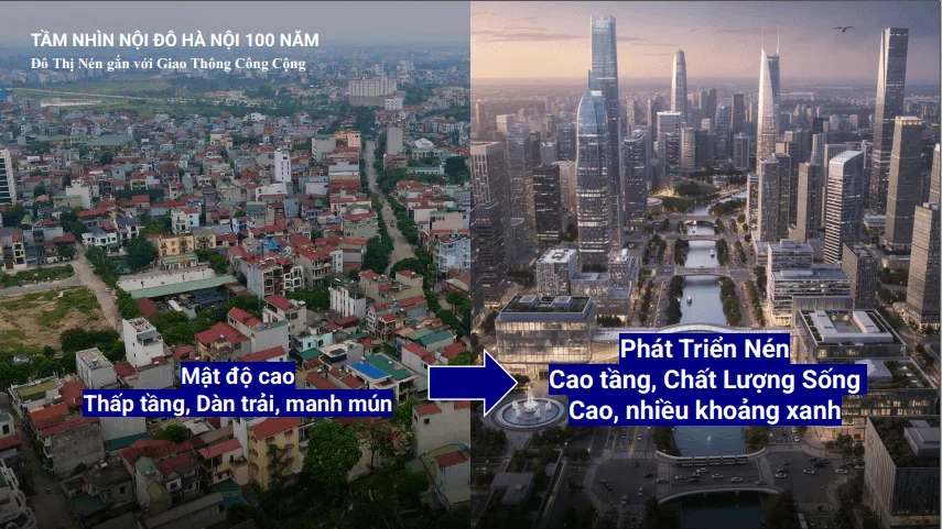 Tầm nhìn quy hoạch Sun Vĩnh Hưng chuyển đổi đô thị hiện hữu sang đô thị nén gắn giao thông công cộng